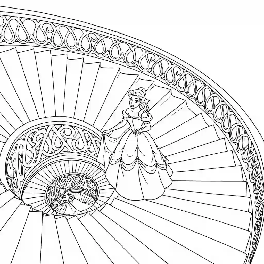 Desenhos de a bela e a fera para imprimir e colorir