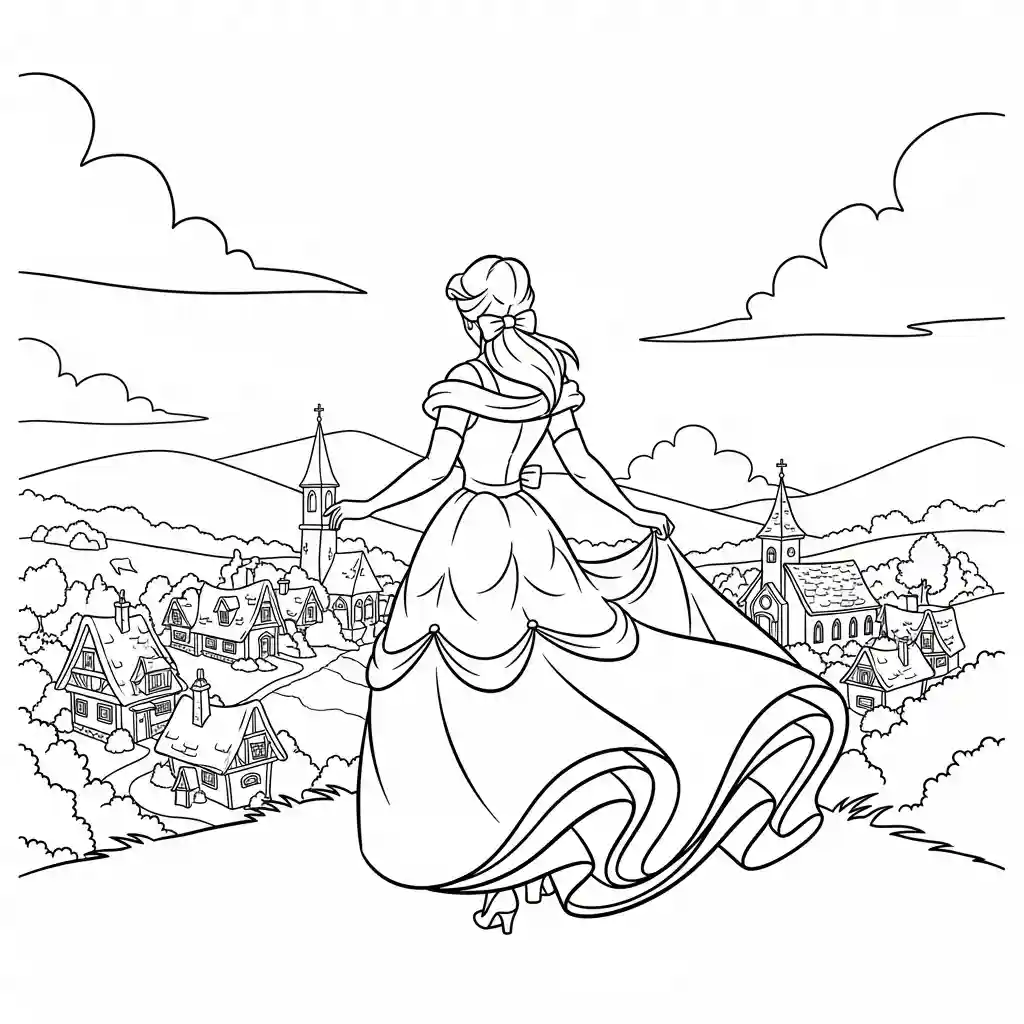 Desenhos de a bela e a fera para imprimir e colorir