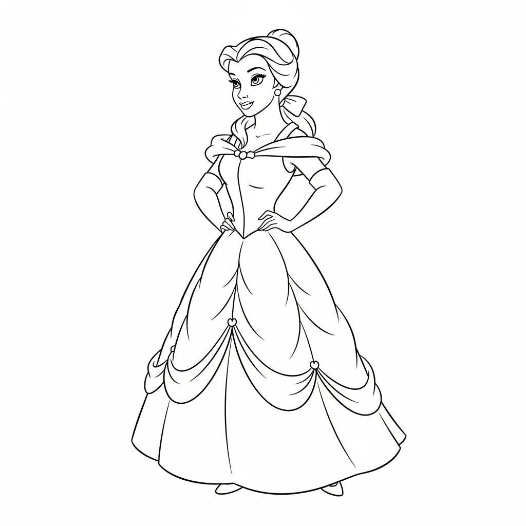 Desenhos de a bela e a fera para imprimir e colorir