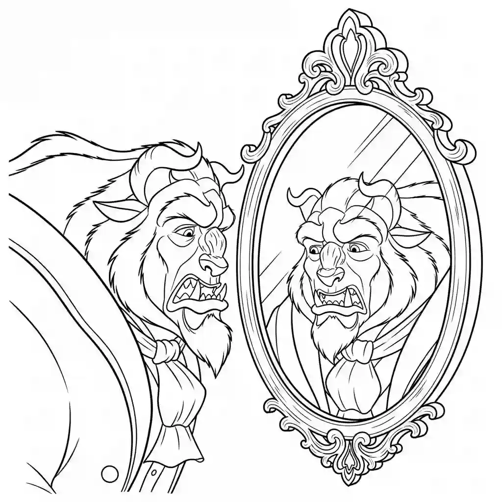 Desenhos de a bela e a fera para imprimir e colorir