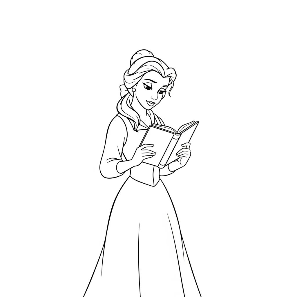 Desenhos de a bela e a fera para imprimir e colorir