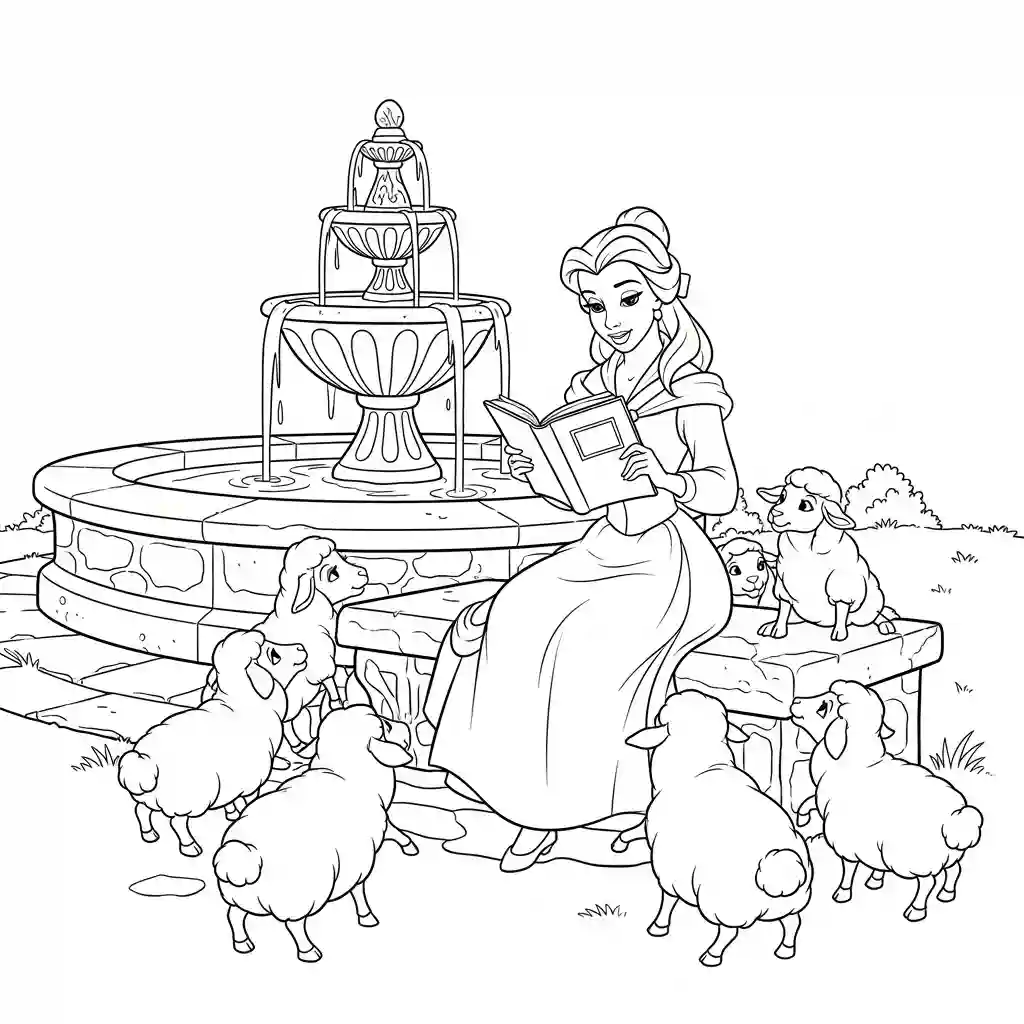 Desenhos de a bela e a fera para imprimir e colorir