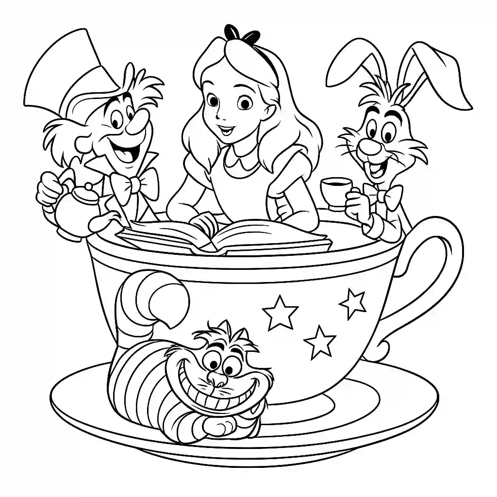 desenho de Alice no País das Maravilhas para colorir