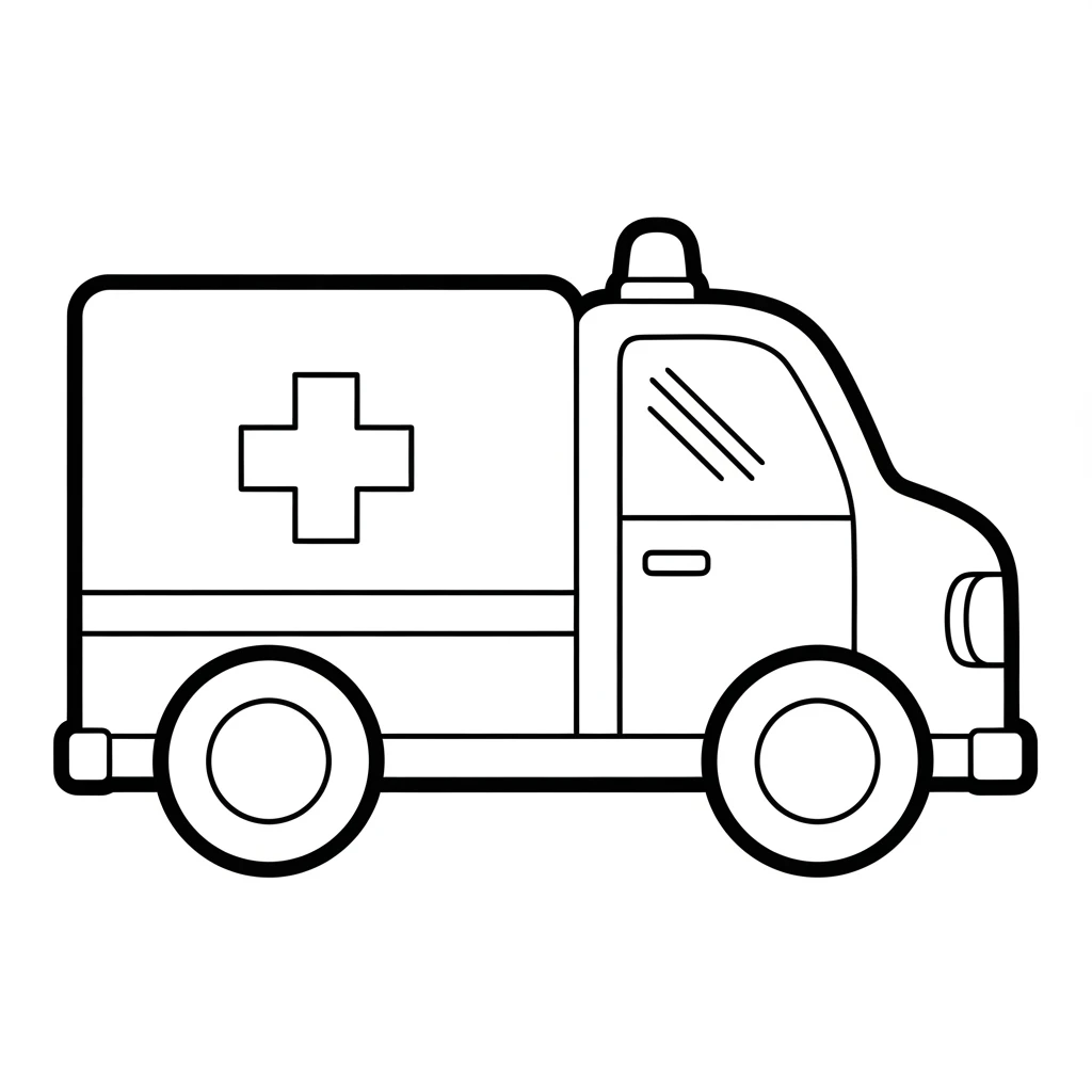 desenho de ambulância para colorir