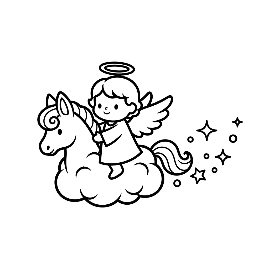 anjo com asas abertas para colorir