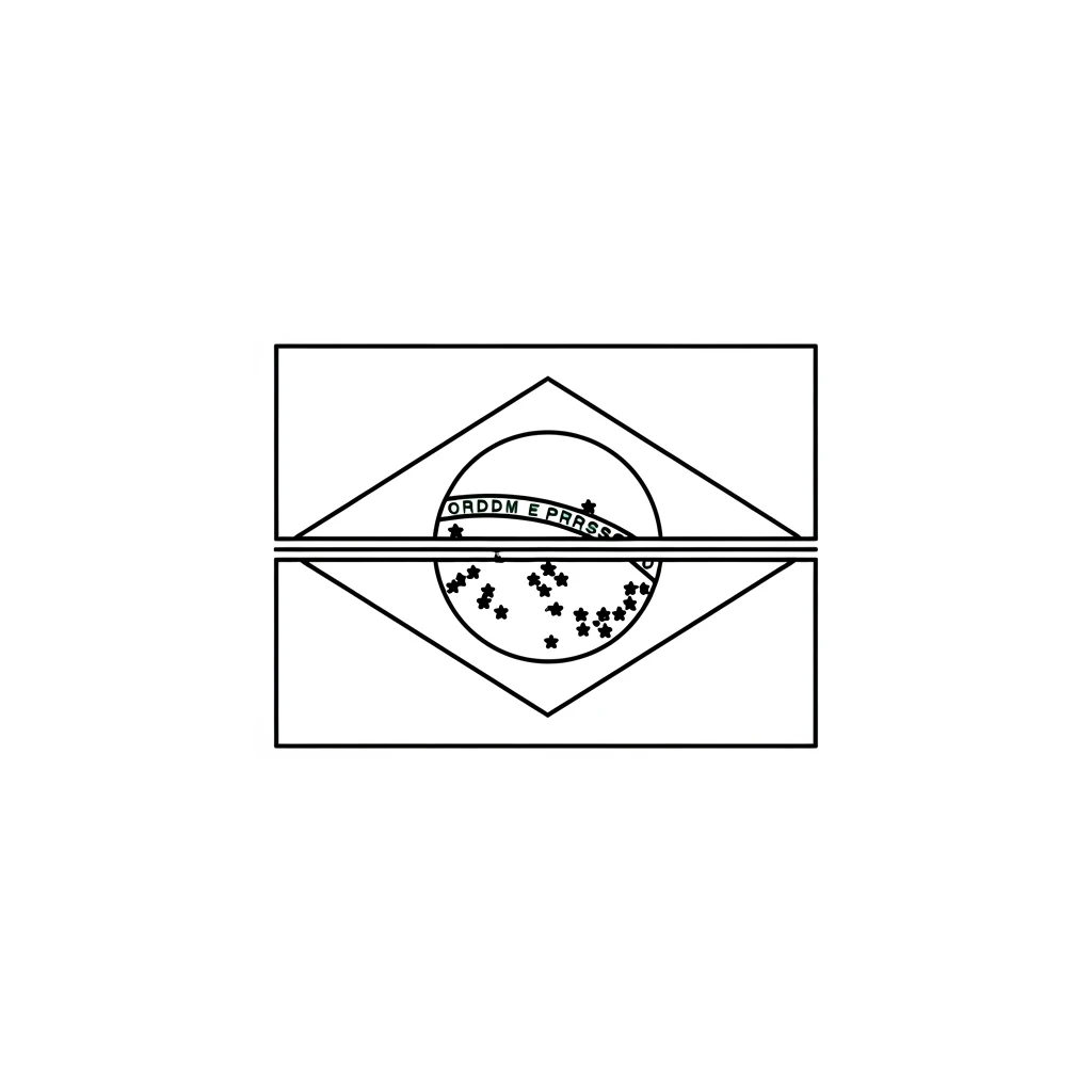 desenho da bandeira do Brasil para colorir