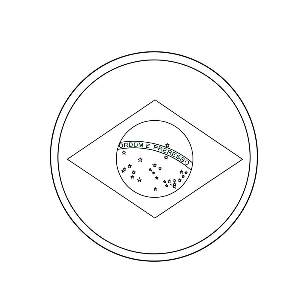 desenho da bandeira do Brasil para colorir