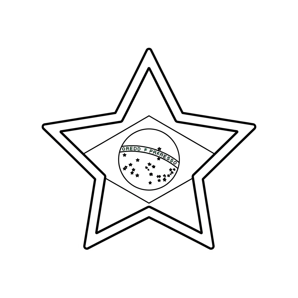 desenho da bandeira do Brasil para colorir