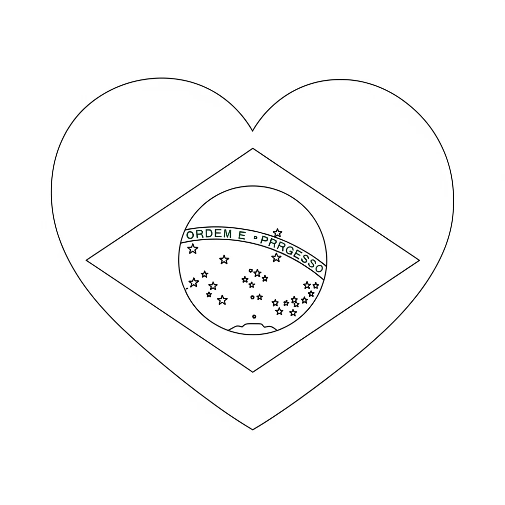 desenho da bandeira do Brasil para colorir
