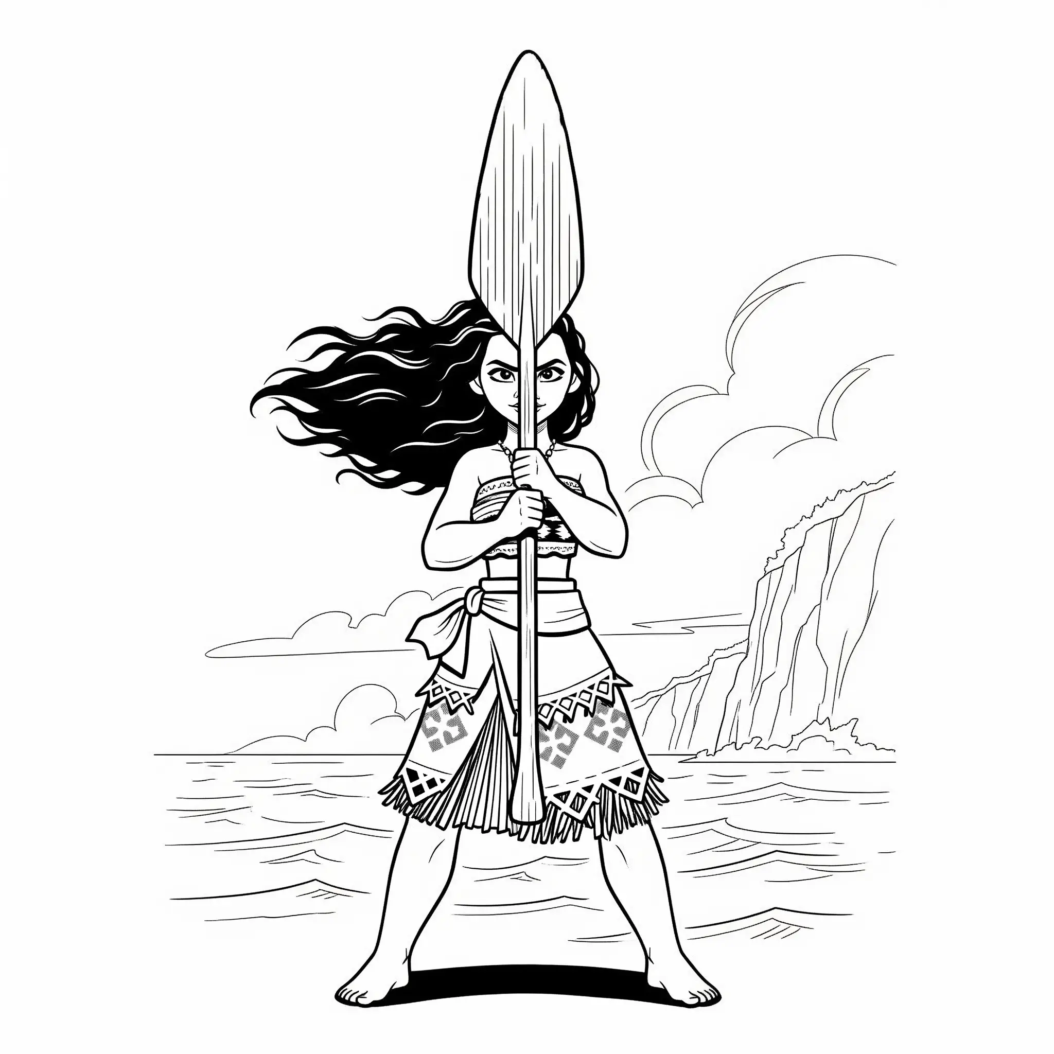 Desenho da Moana para colorir – Imprimir grátis