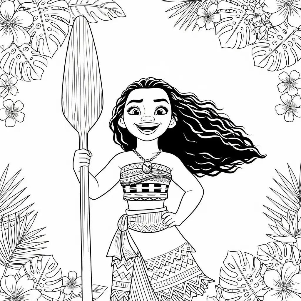 Desenho da Moana para colorir – Imprimir grátis
