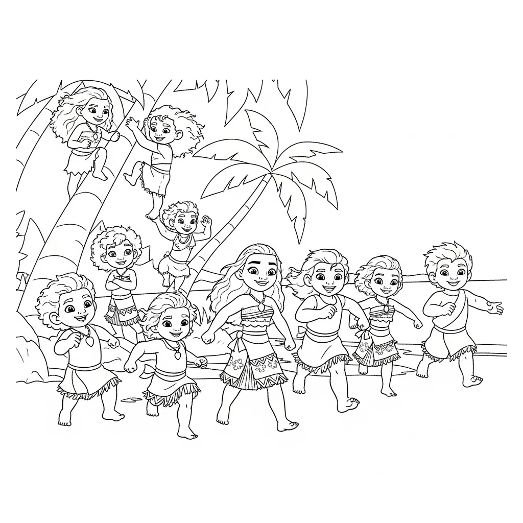 Desenho da Moana para colorir – Imprimir grátis