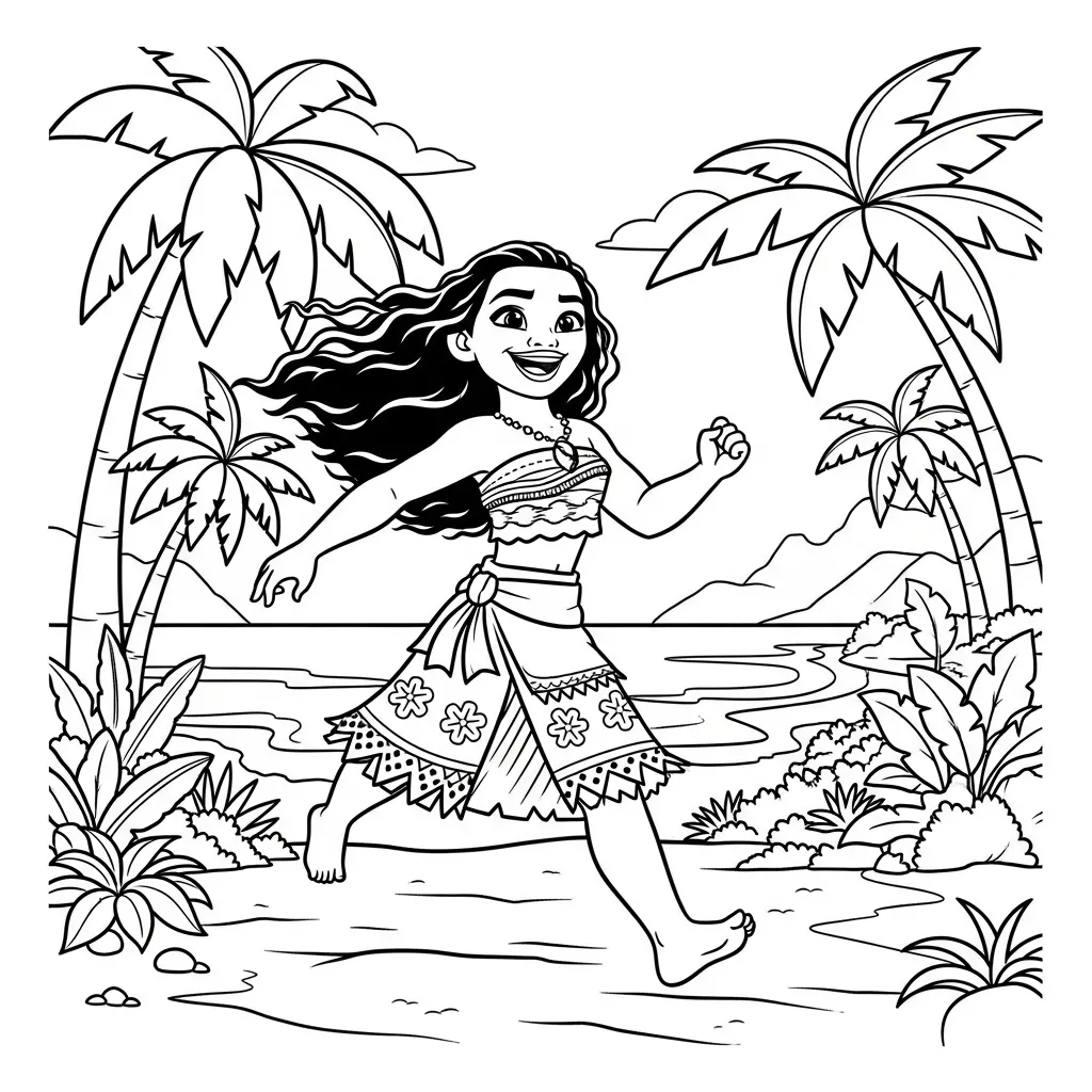 Desenho da Moana para colorir – Imprimir grátis