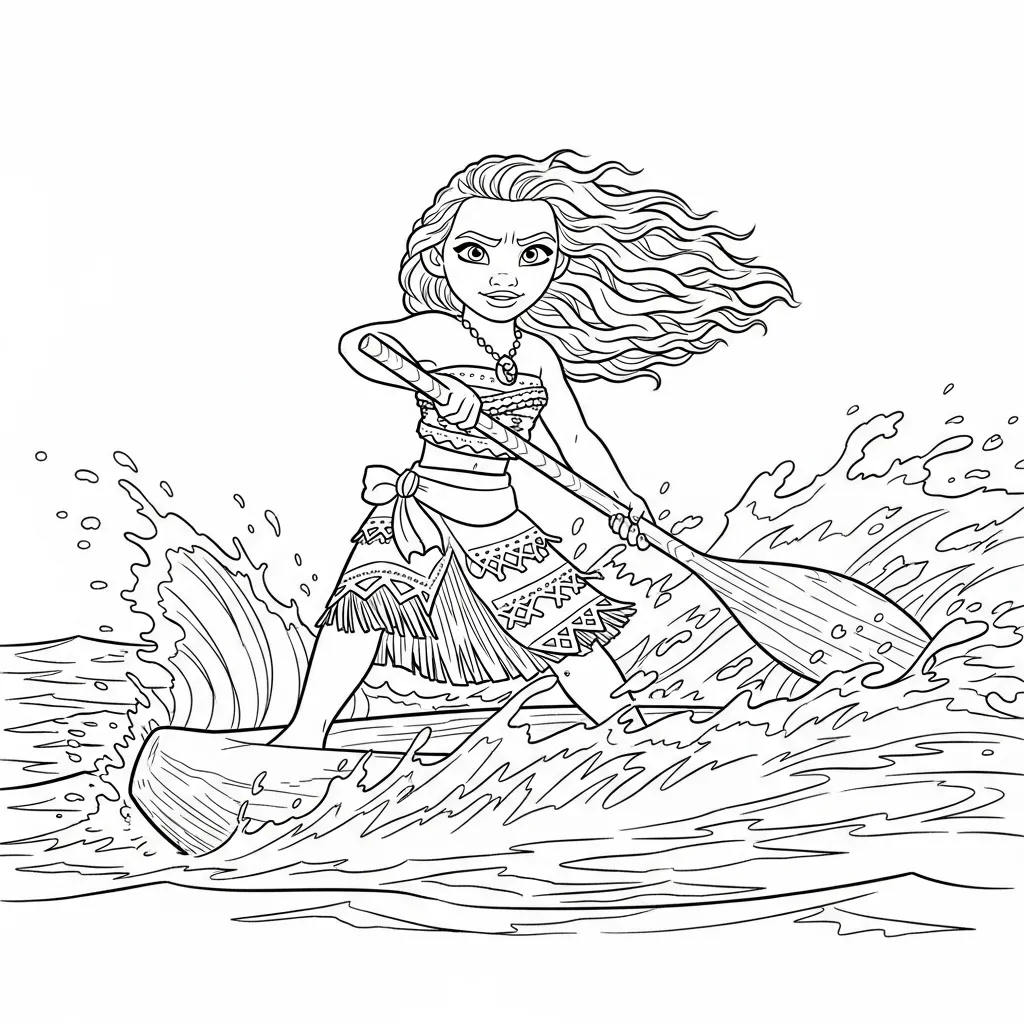 Desenho da Moana para colorir – Imprimir grátis