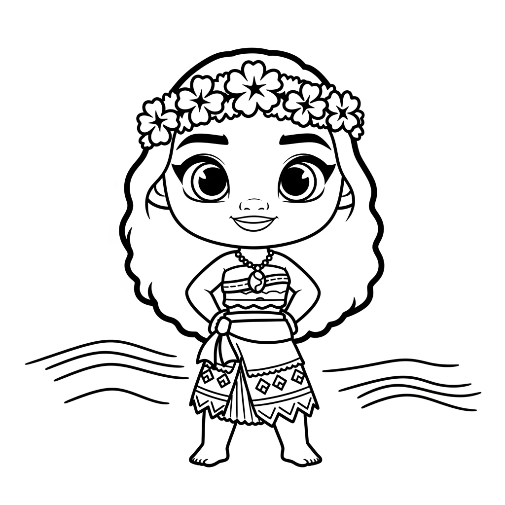Desenho da Moana para colorir – Imprimir grátis