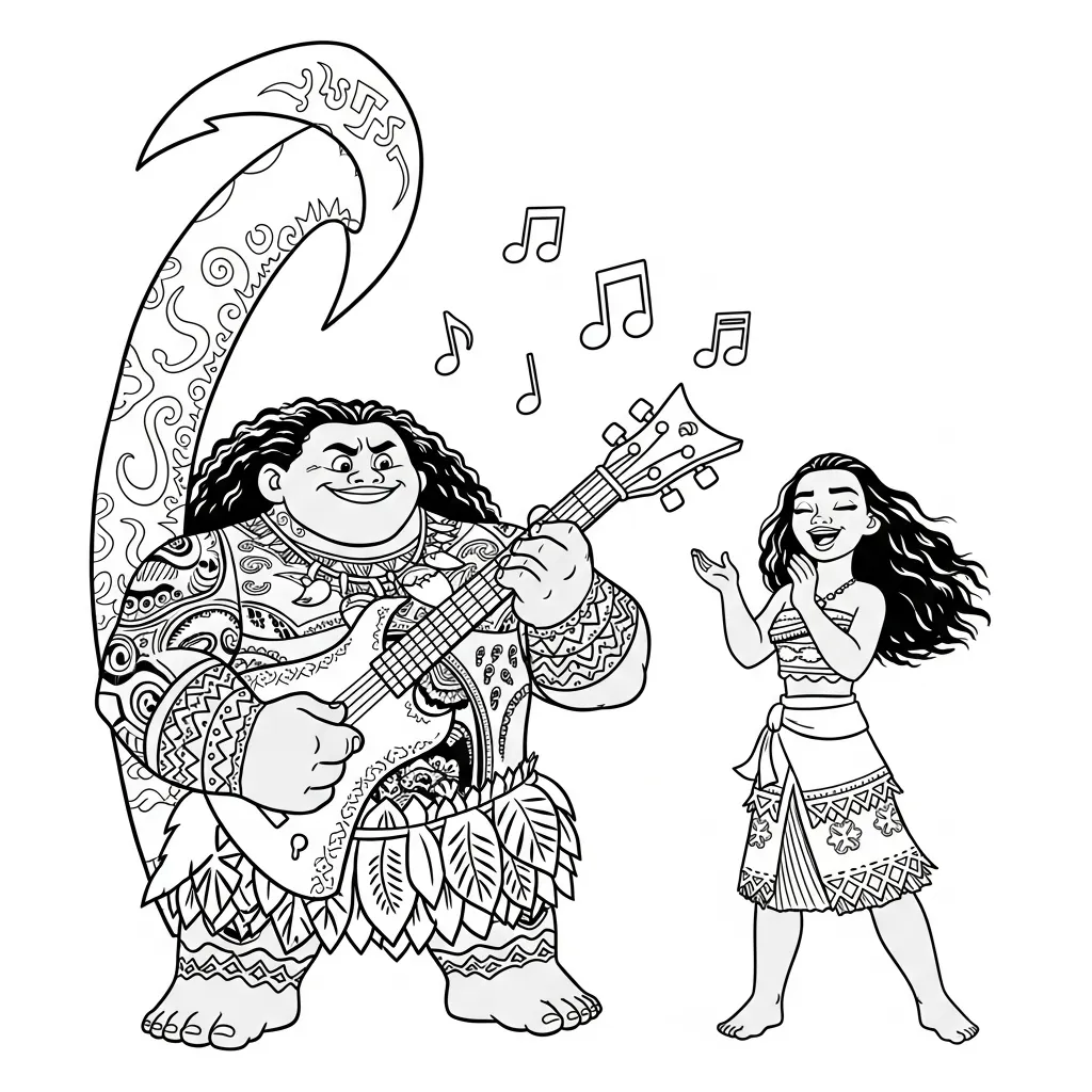 Desenho da Moana para colorir – Imprimir grátis