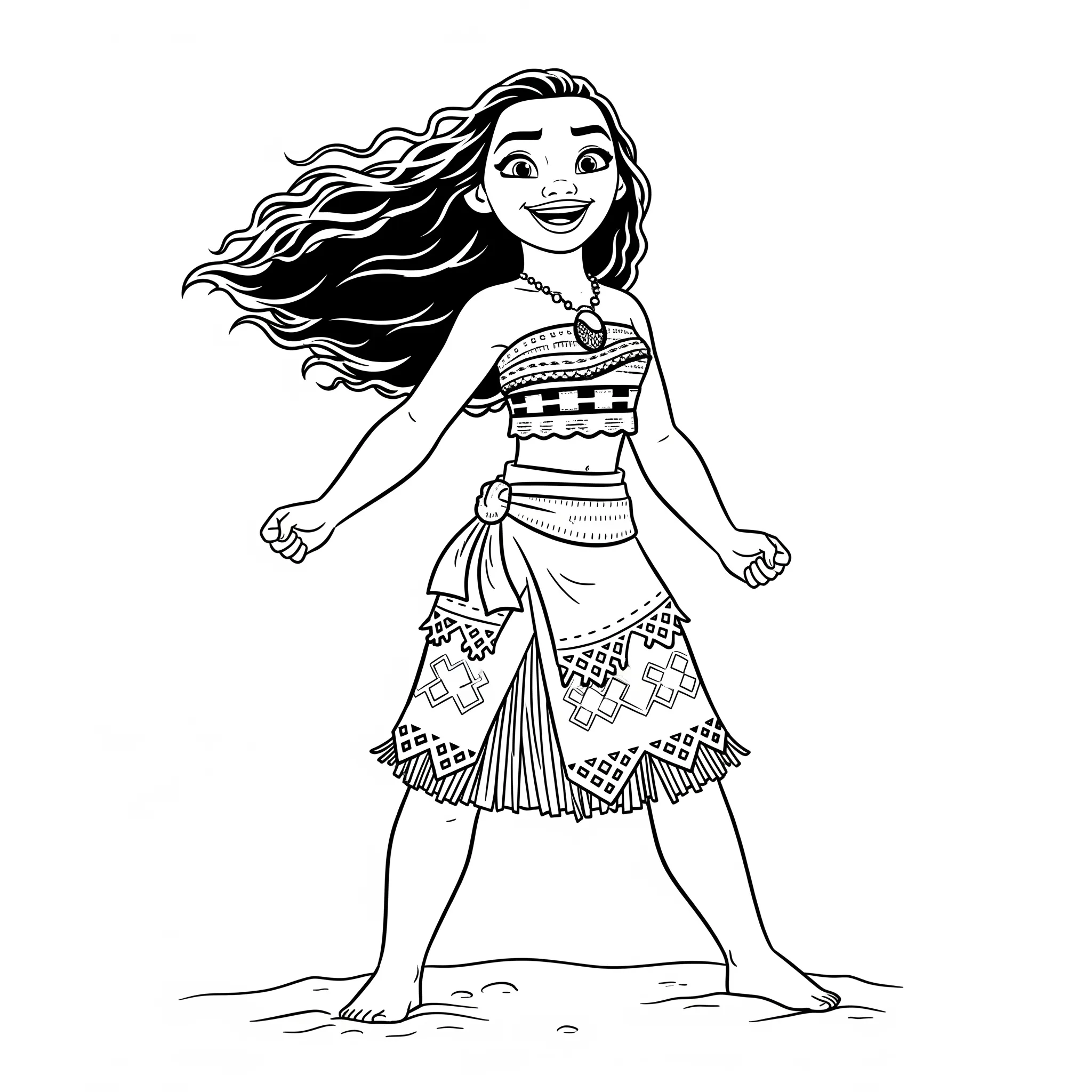 Desenho da Moana para colorir – Imprimir grátis
