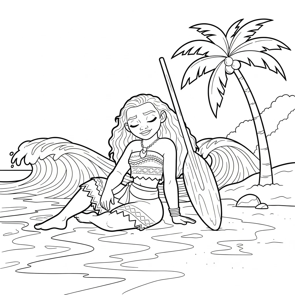 Desenho da Moana para colorir – Imprimir grátis