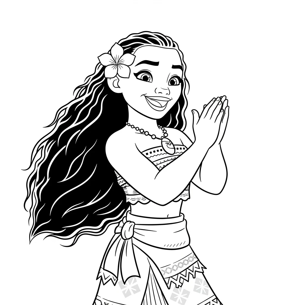 Desenho da Moana para colorir – Imprimir grátis