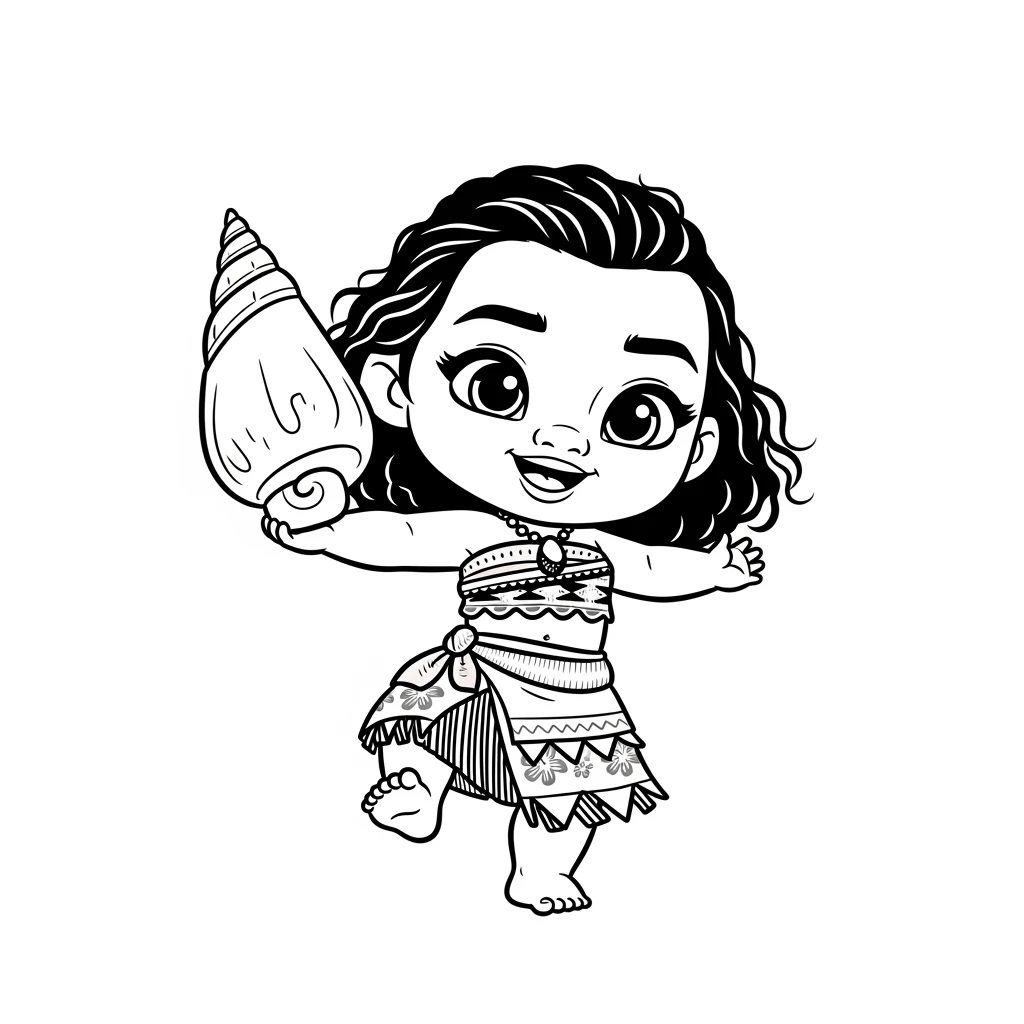 Desenho da Moana para colorir – Imprimir grátis