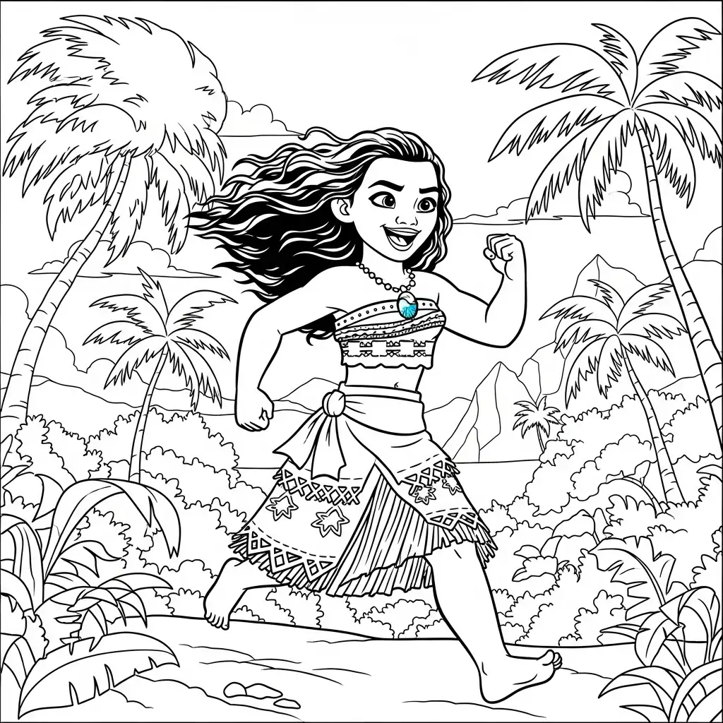 Desenho da Moana para colorir – Imprimir grátis
