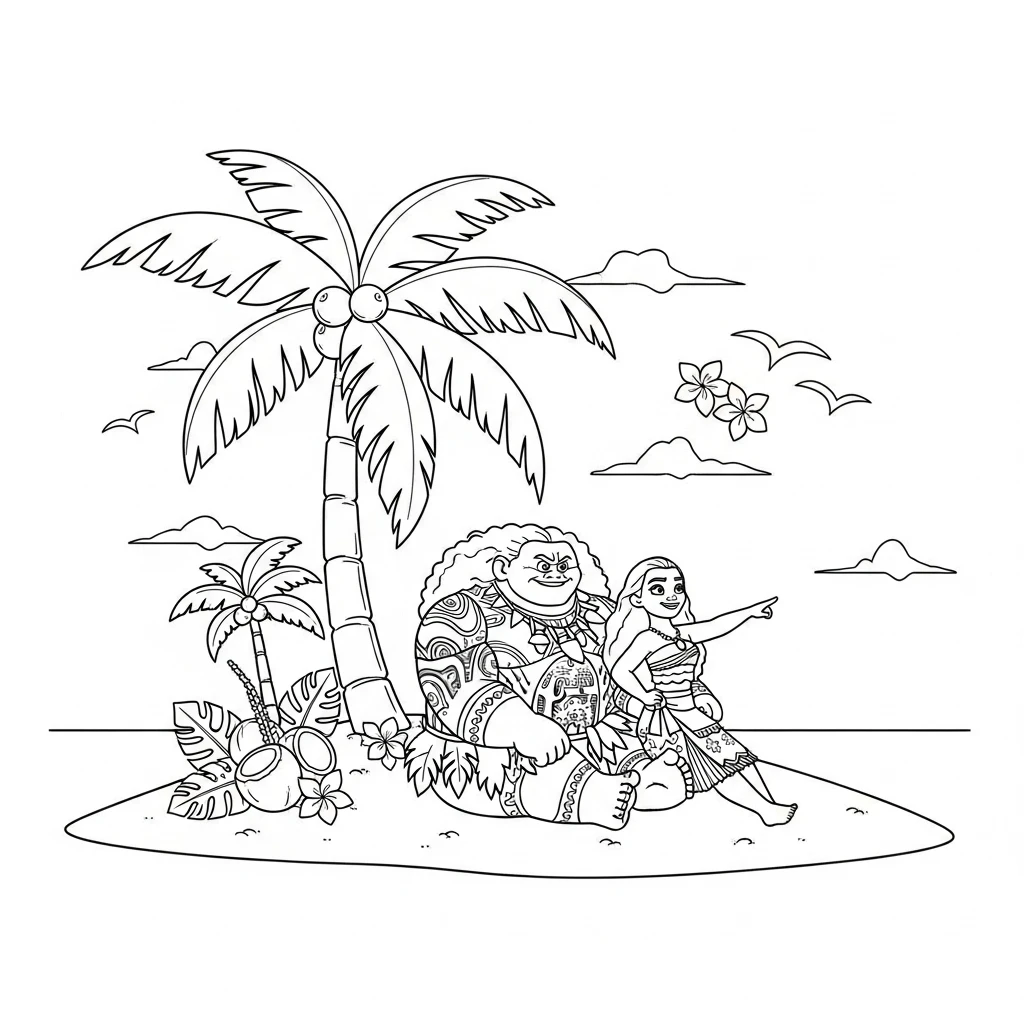 Desenho da Moana para colorir – Imprimir grátis