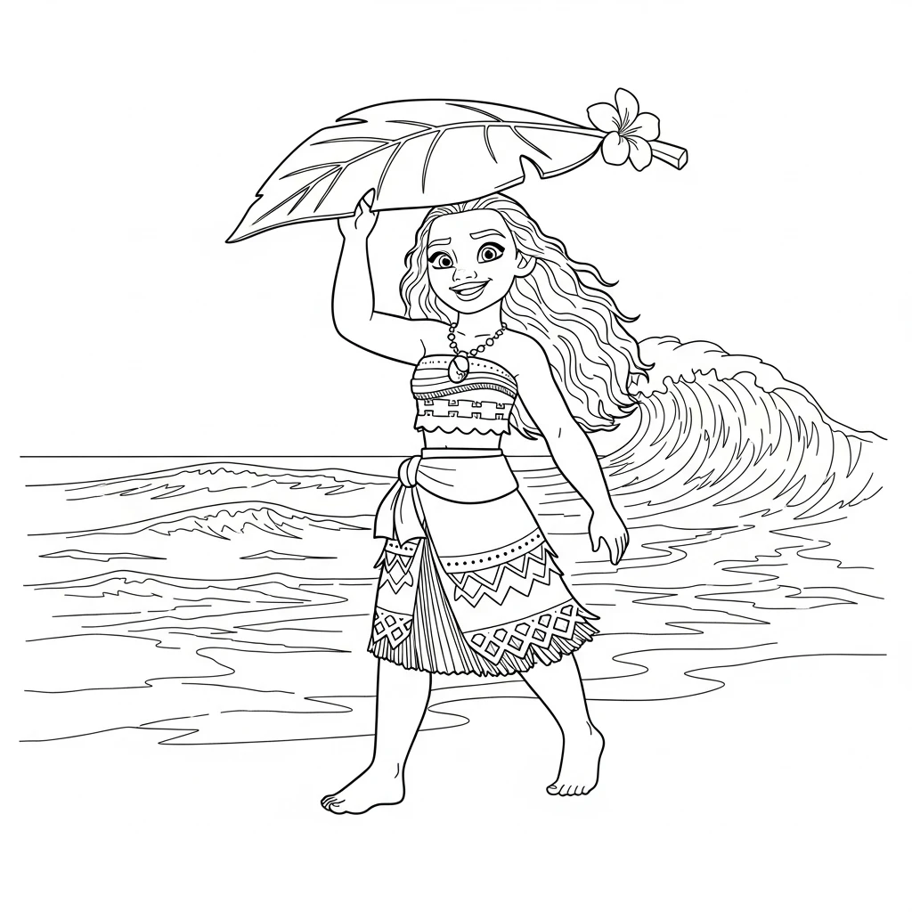 Desenho da Moana para colorir – Imprimir grátis
