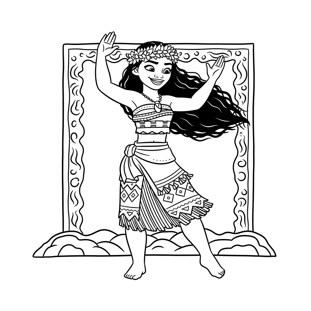 Desenho da Moana para colorir – Imprimir grátis