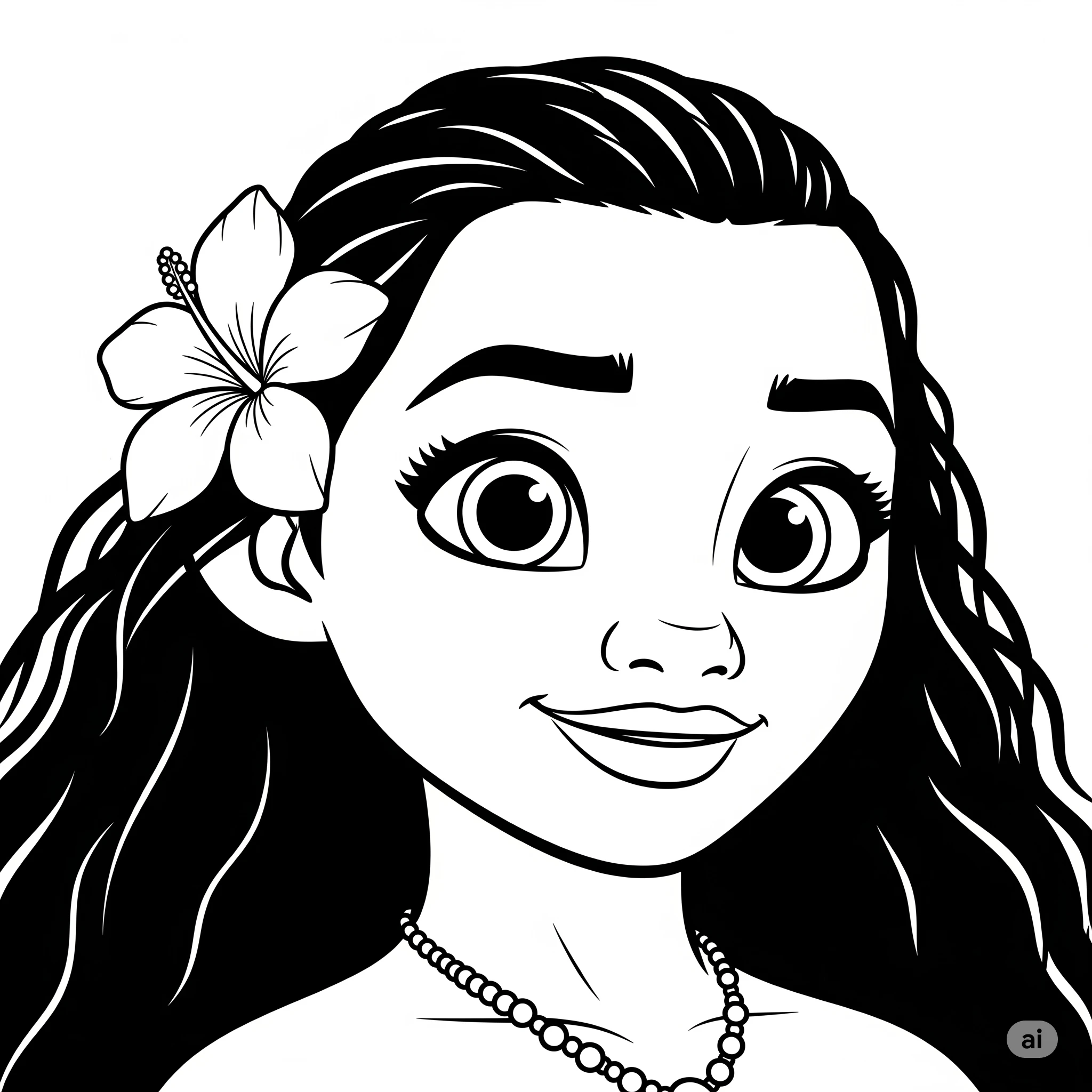 Desenho da Moana para colorir – Imprimir grátis