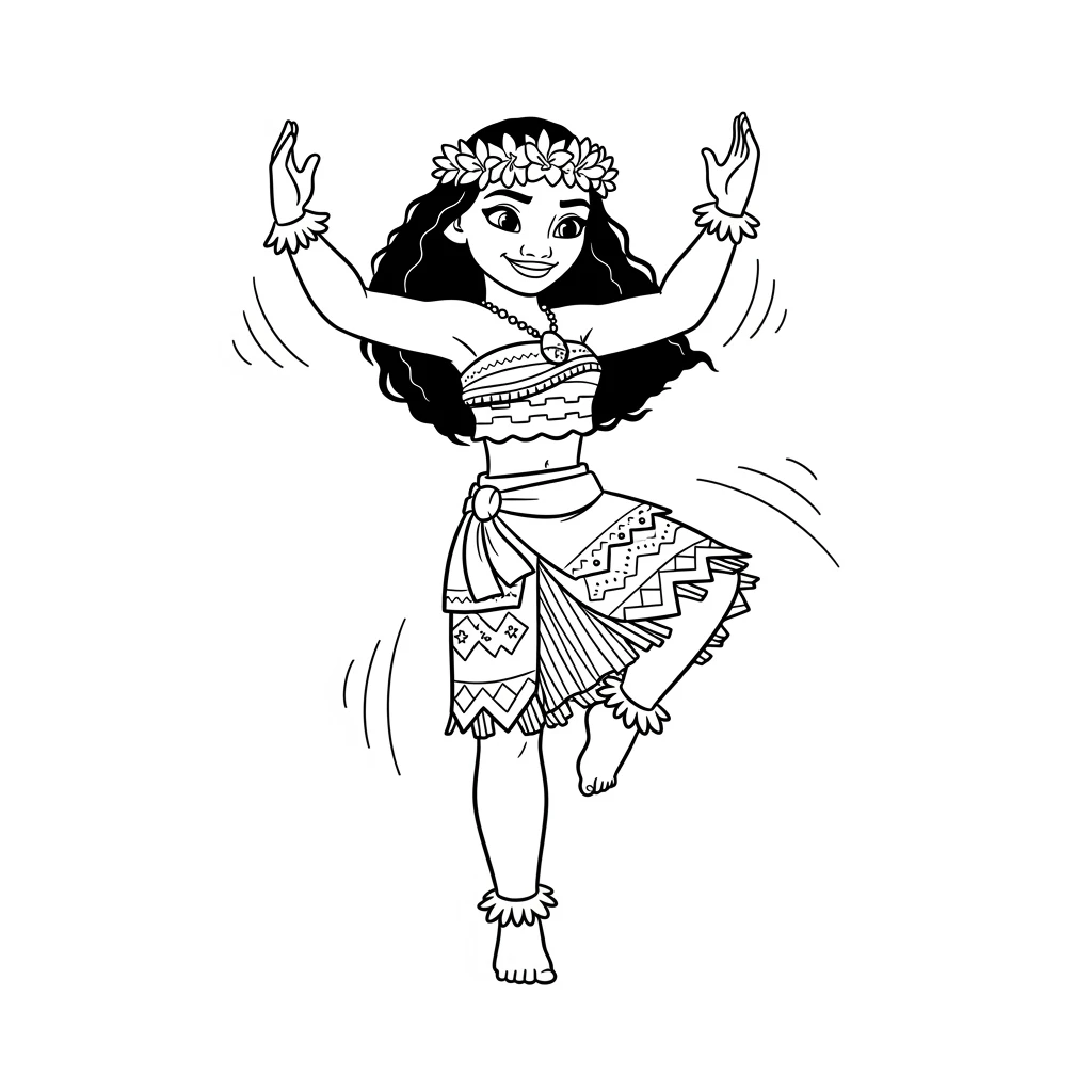Desenho da Moana para colorir – Imprimir grátis