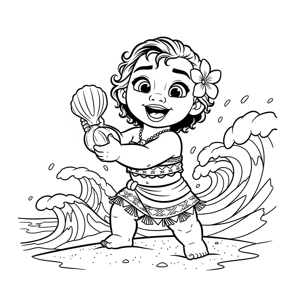 Desenho da Moana para colorir – Imprimir grátis