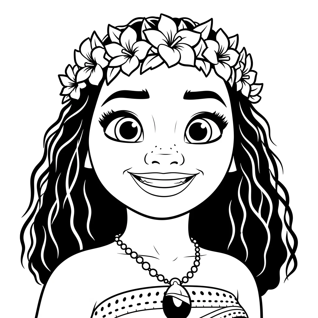 Desenho da Moana para colorir – Imprimir grátis