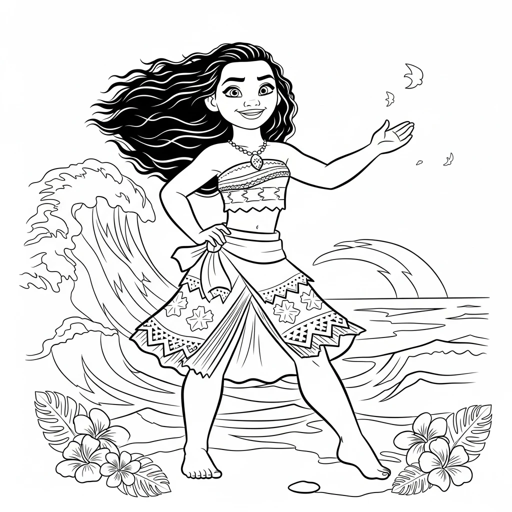 Desenho da Moana para colorir – Imprimir grátis