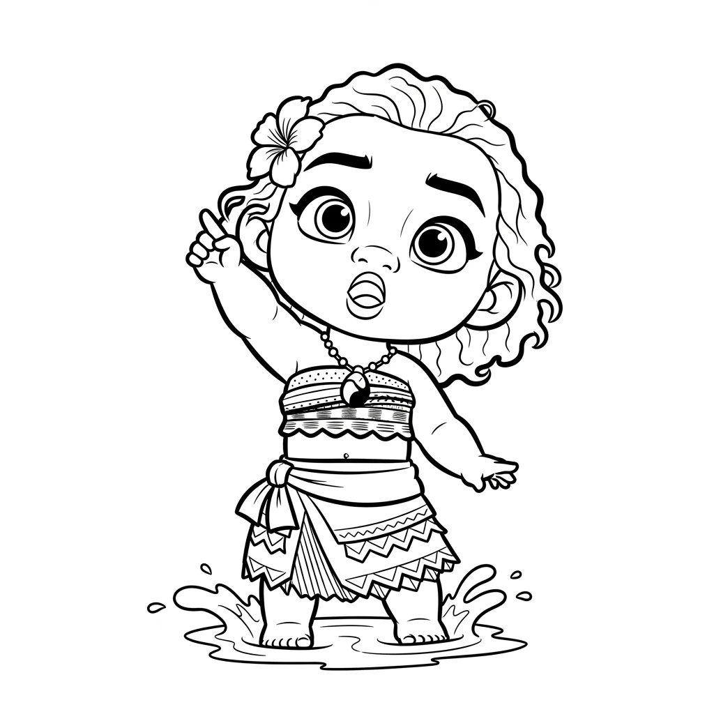 Desenho da Moana para colorir – Imprimir grátis