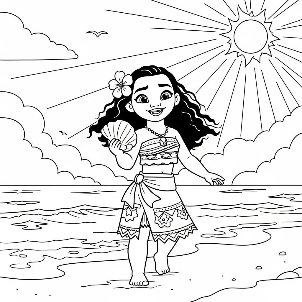 Desenho da Moana para colorir – Imprimir grátis