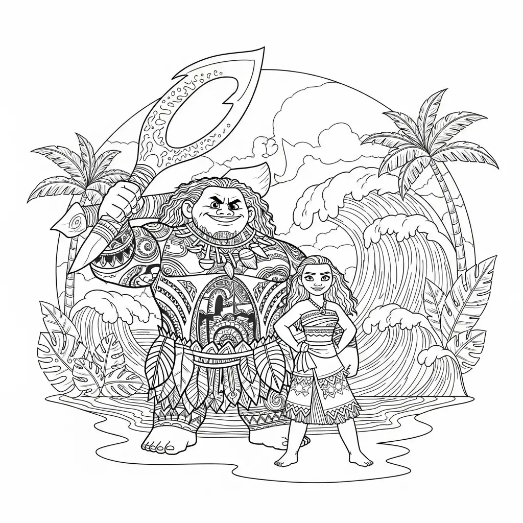 Desenho da Moana para colorir – Imprimir grátis