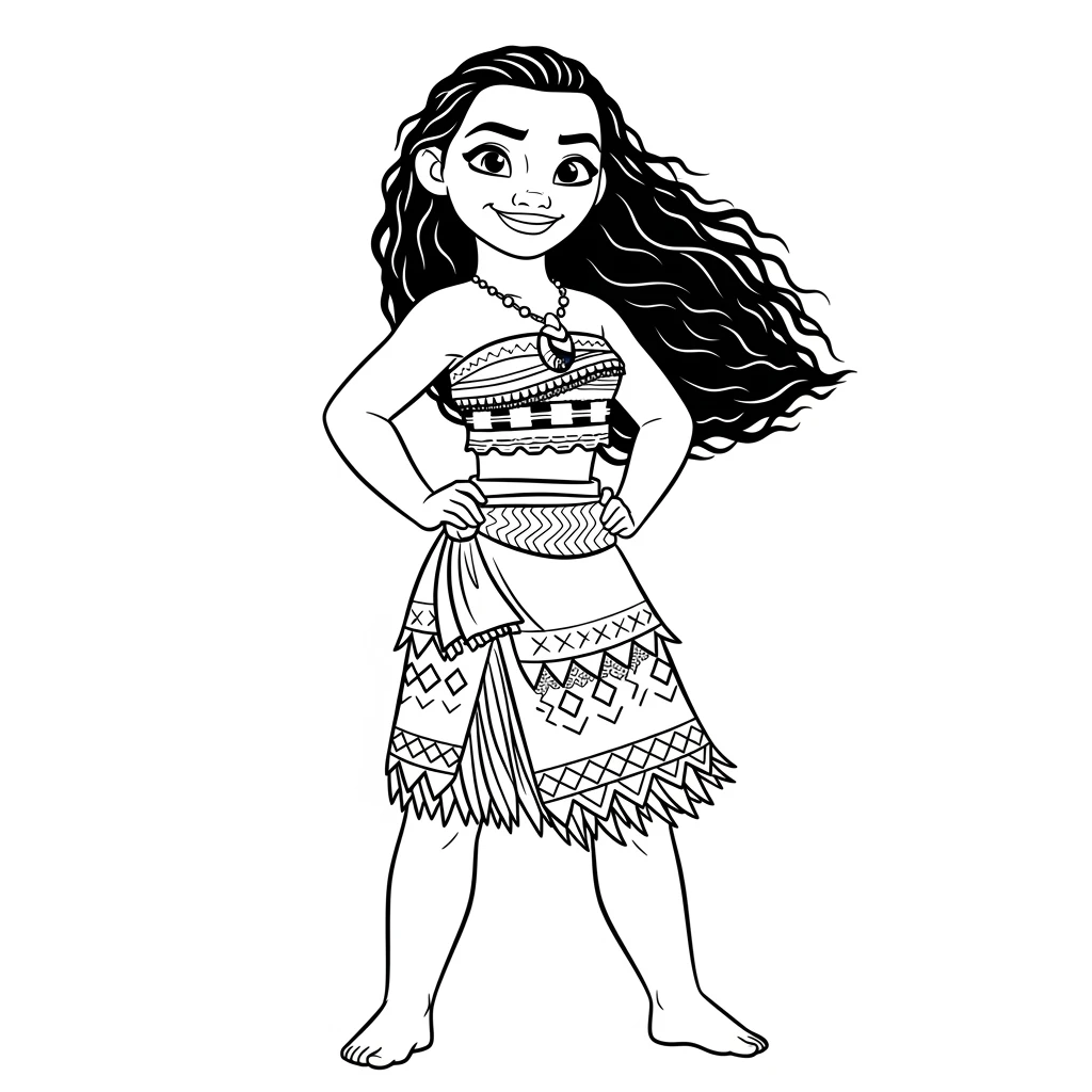 Desenho da Moana para colorir – Imprimir grátis