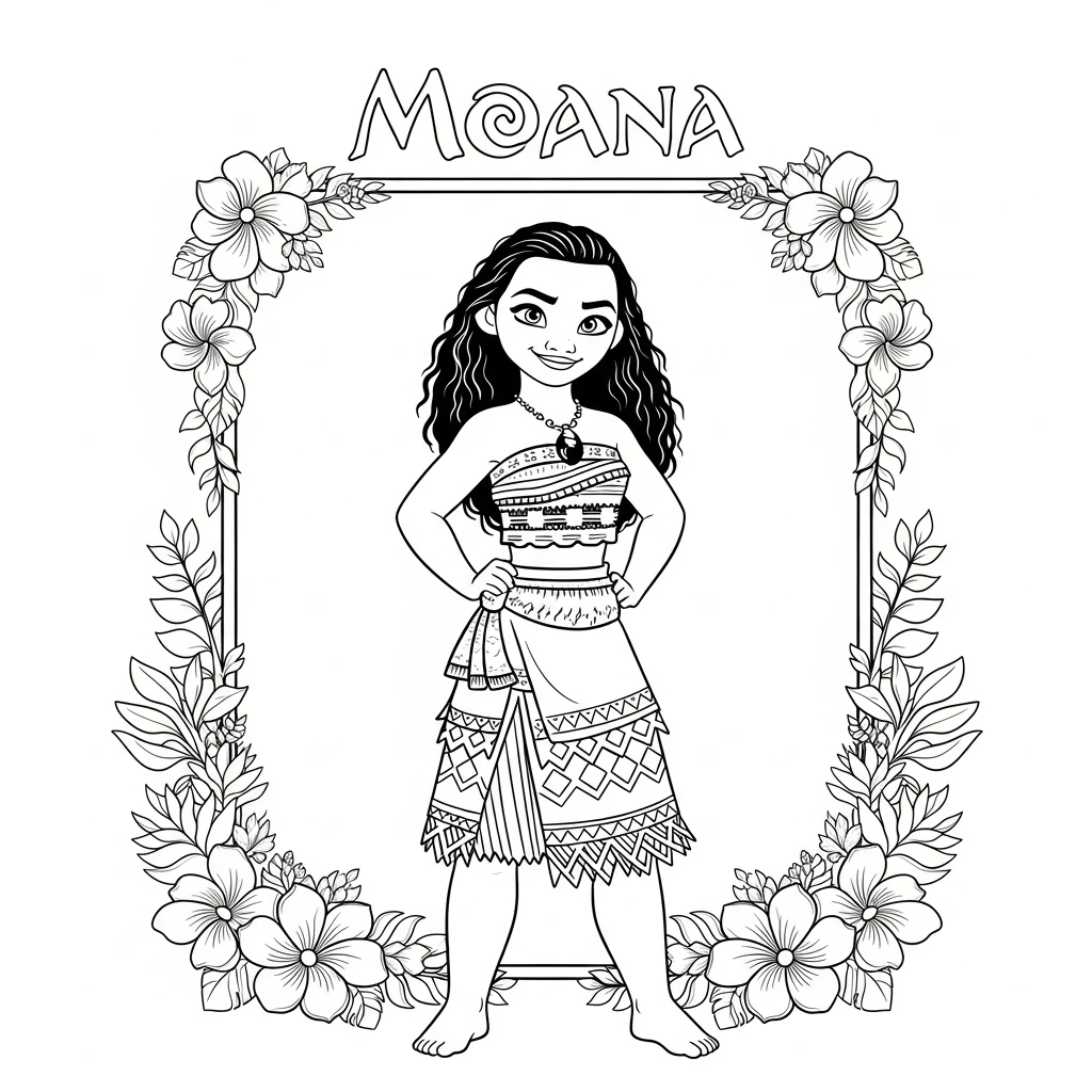 Desenho da Moana para colorir – Imprimir grátis