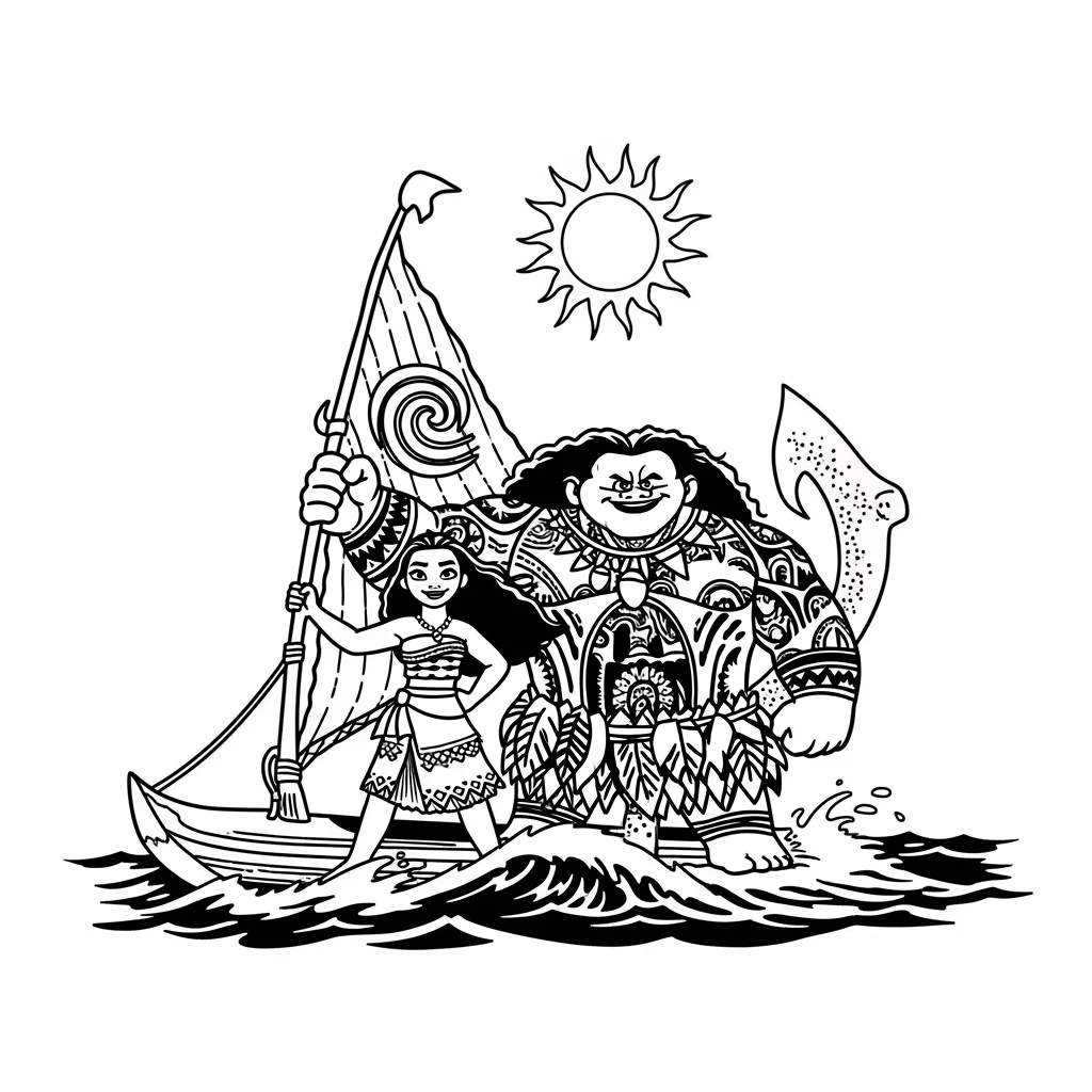 Desenho da Moana para colorir – Imprimir grátis