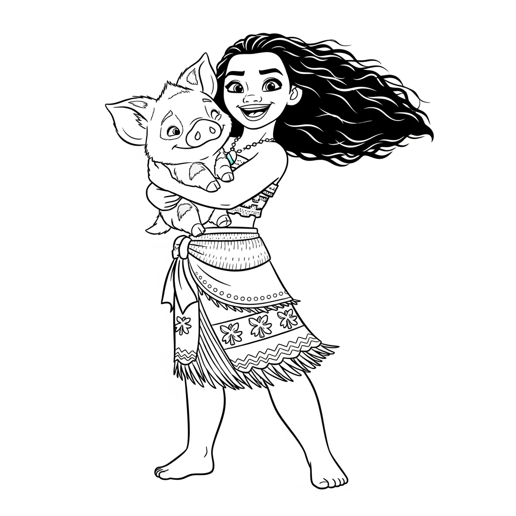 Desenho da Moana para colorir – Imprimir grátis