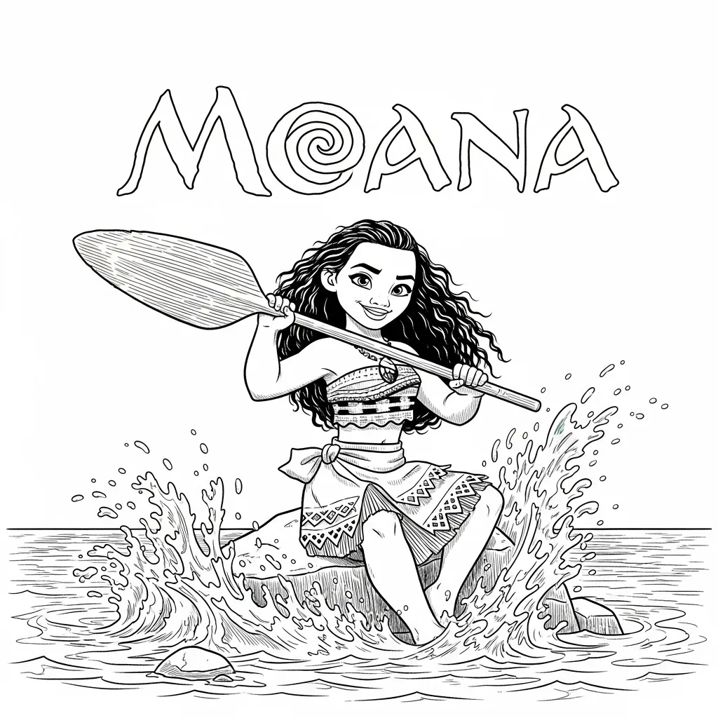 Desenho da Moana para colorir – Imprimir grátis