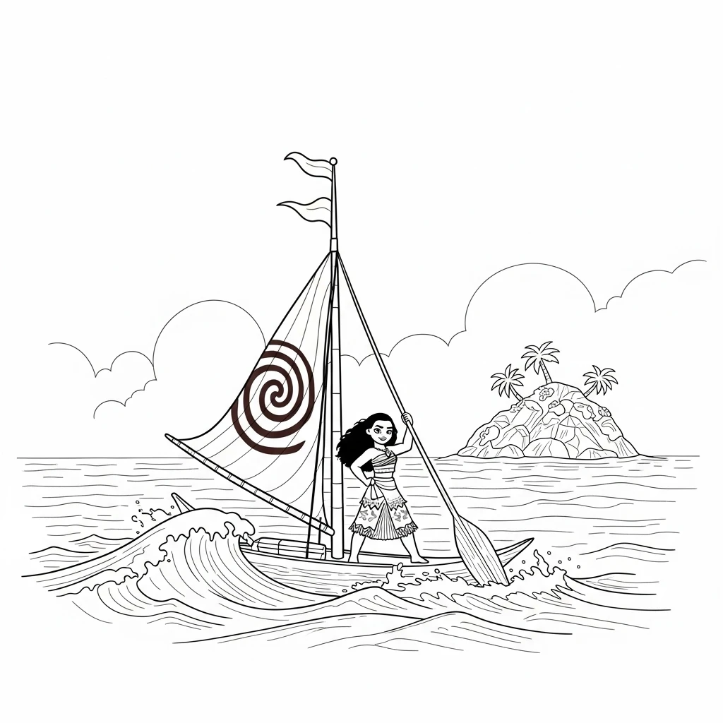 Desenho da Moana para colorir – Imprimir grátis