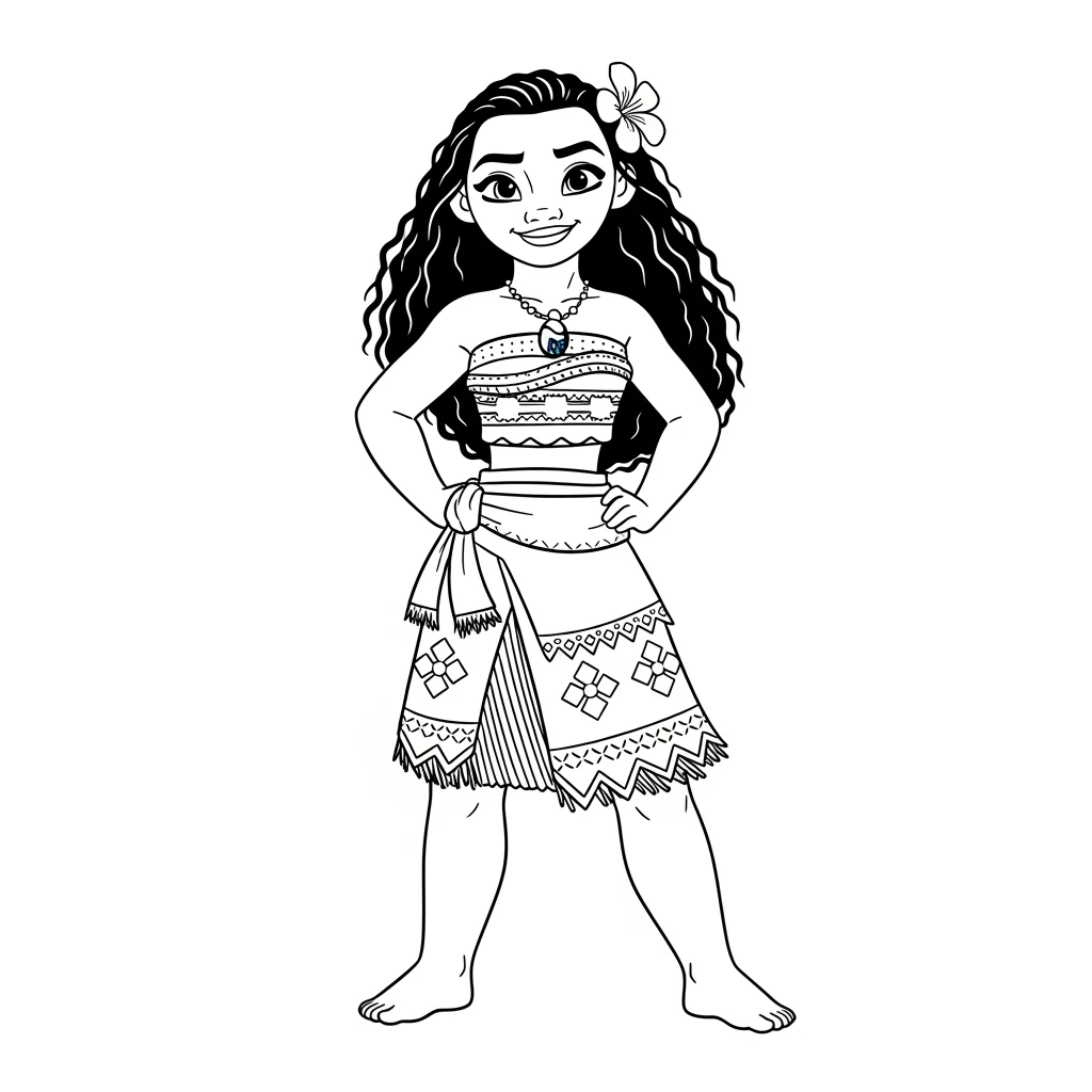 Desenho da Moana para colorir – Imprimir grátis