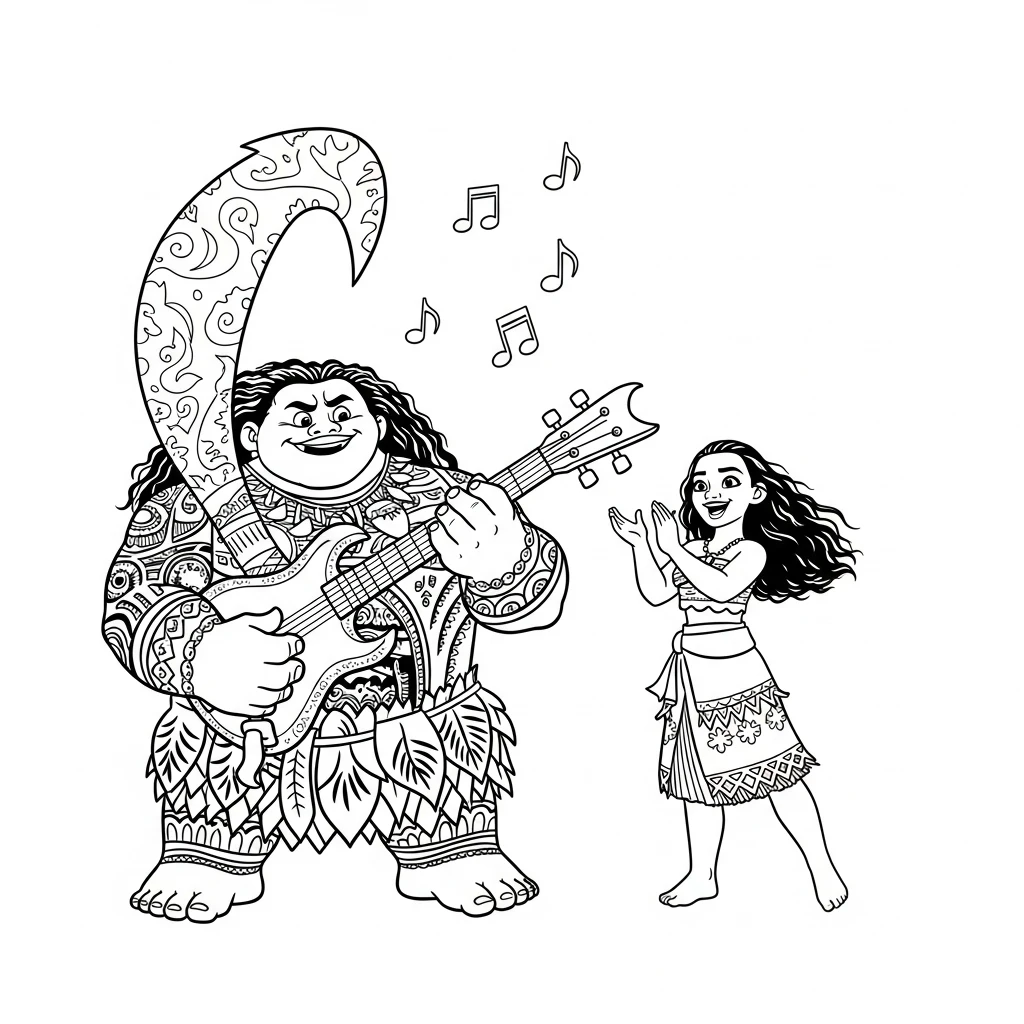 Desenho da Moana para colorir – Imprimir grátis