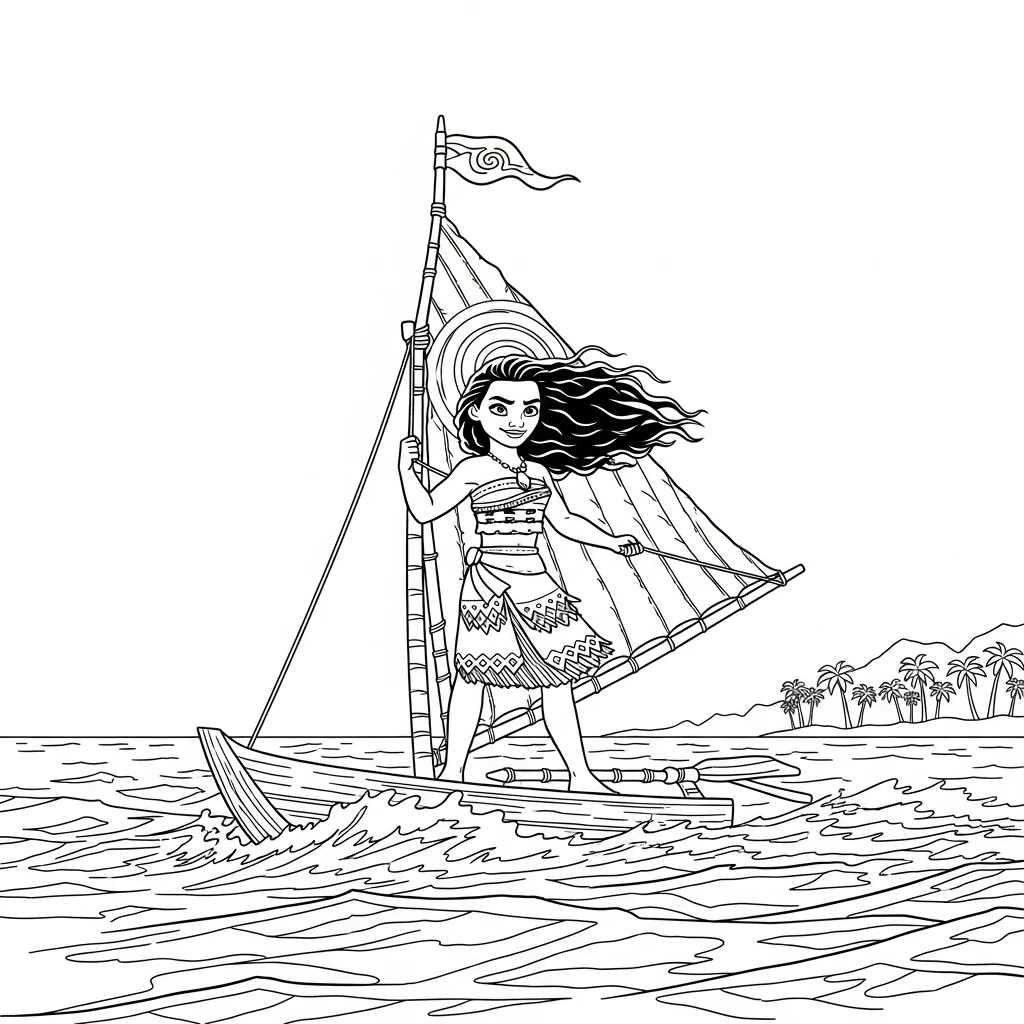 Desenho da Moana para colorir – Imprimir grátis