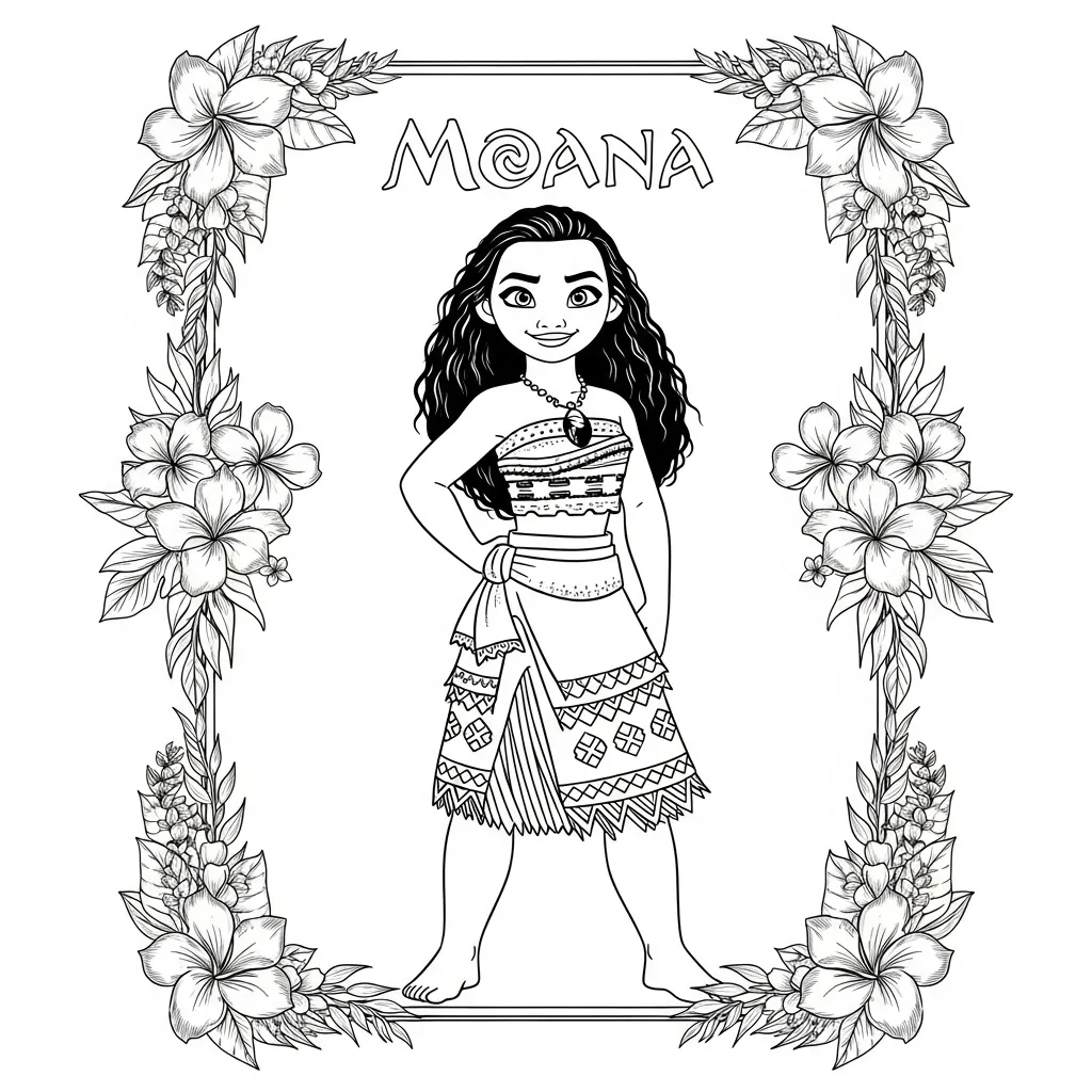 Desenho da Moana para colorir – Imprimir grátis