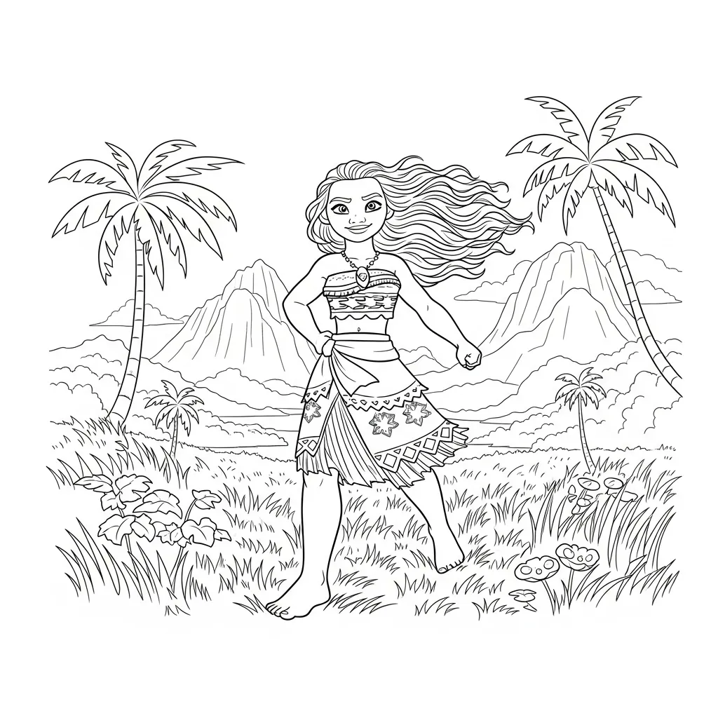 Desenho da Moana para colorir – Imprimir grátis