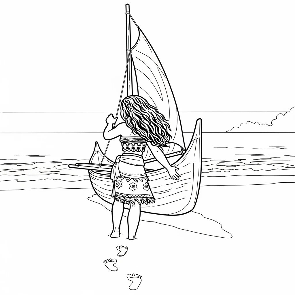 Desenho da Moana para colorir – Imprimir grátis