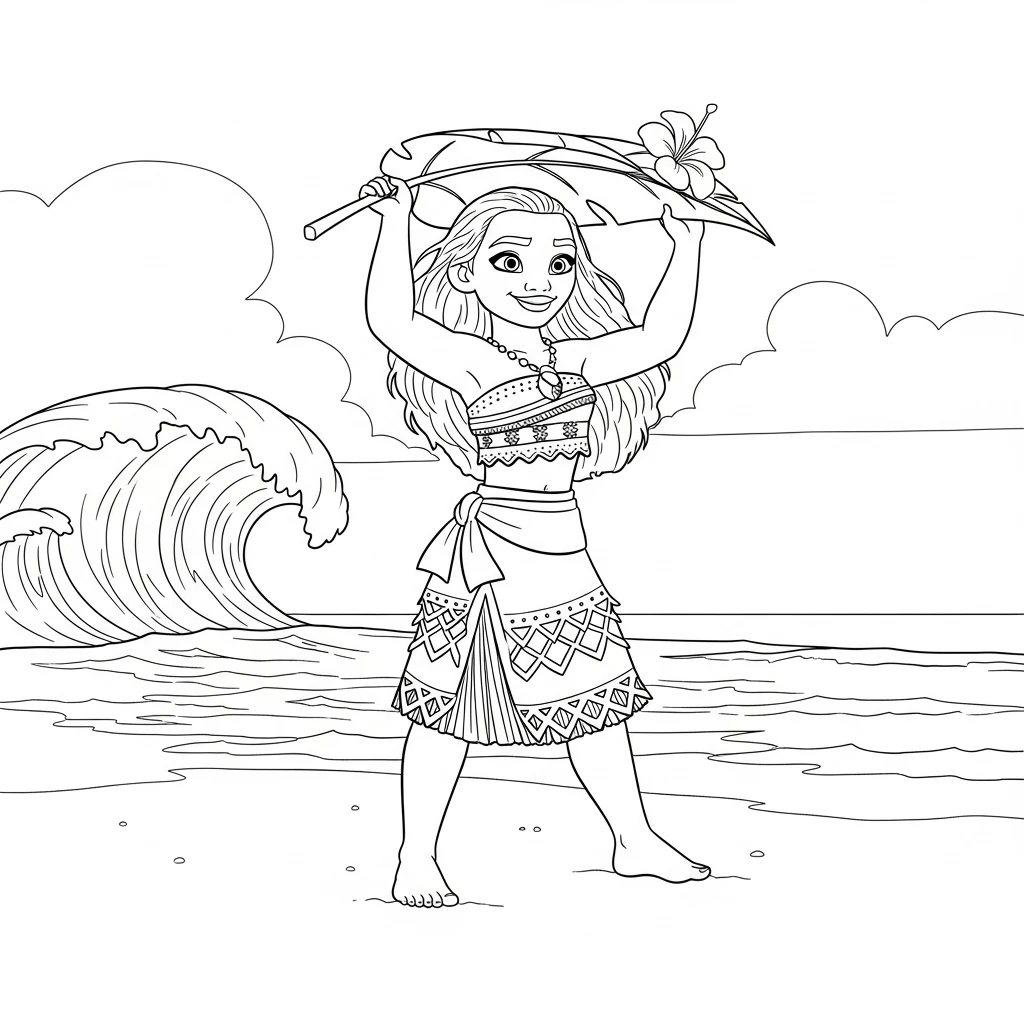 Desenho da Moana para colorir – Imprimir grátis