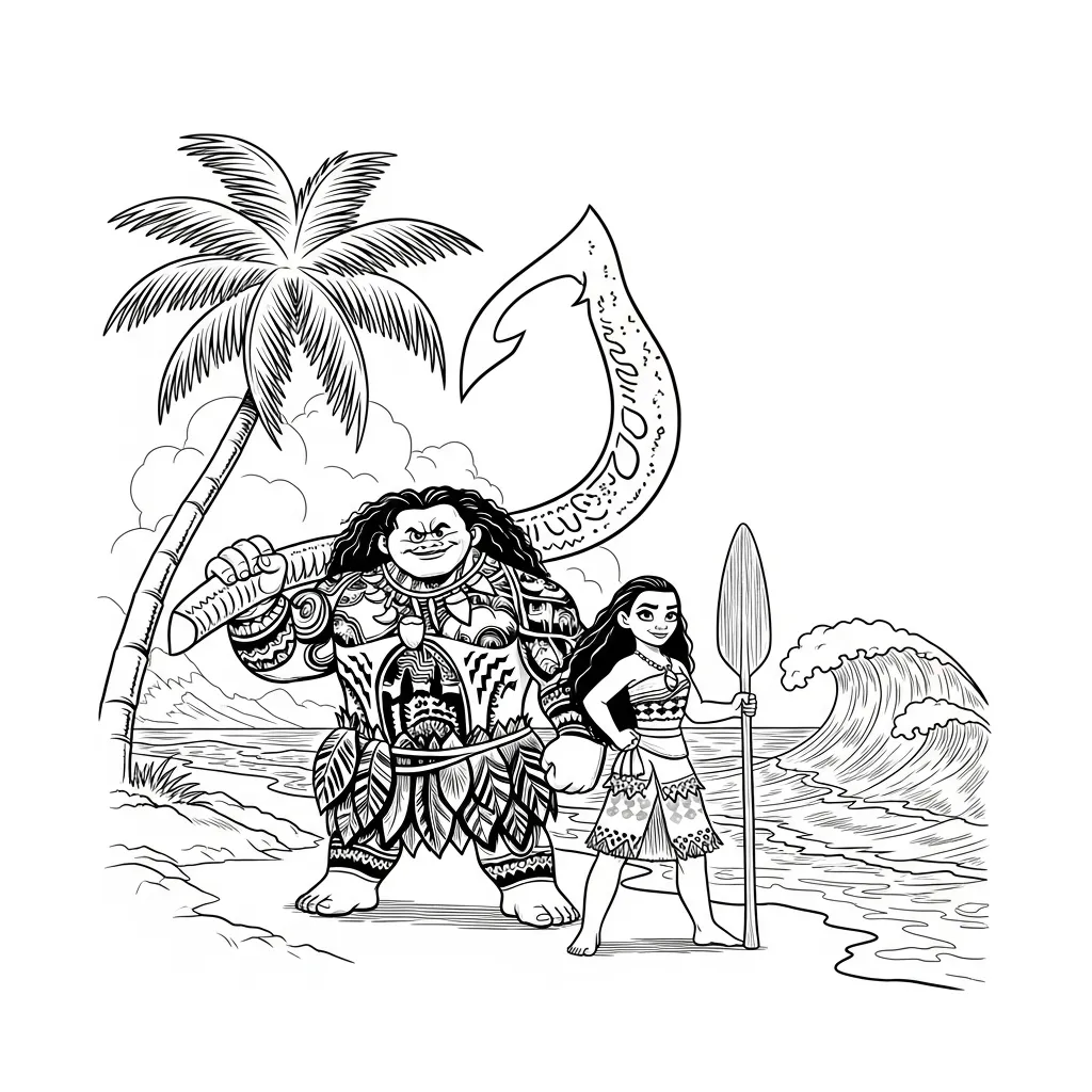 Desenho da Moana para colorir – Imprimir grátis